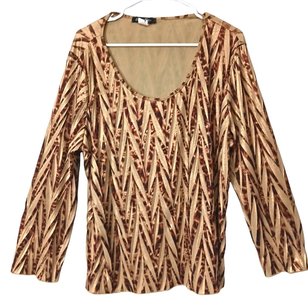 WOMENS ABSTRACT GEOMETRIC CHEVRON BLOUSE by ONLY NINE